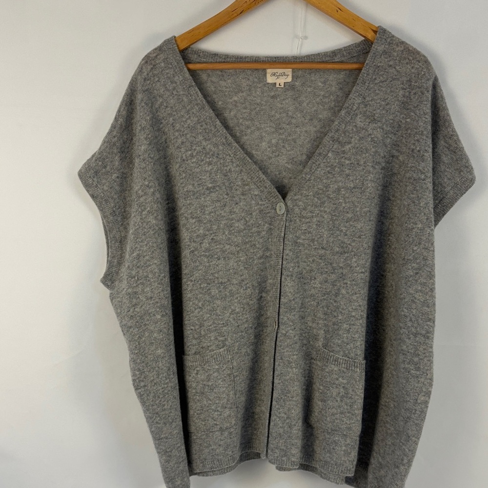Gray V-Neck Cardigan